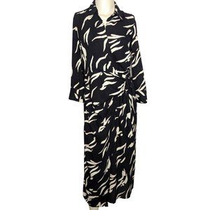 Donna Morgan wrap around black blush‎ beige Mini dress size 4